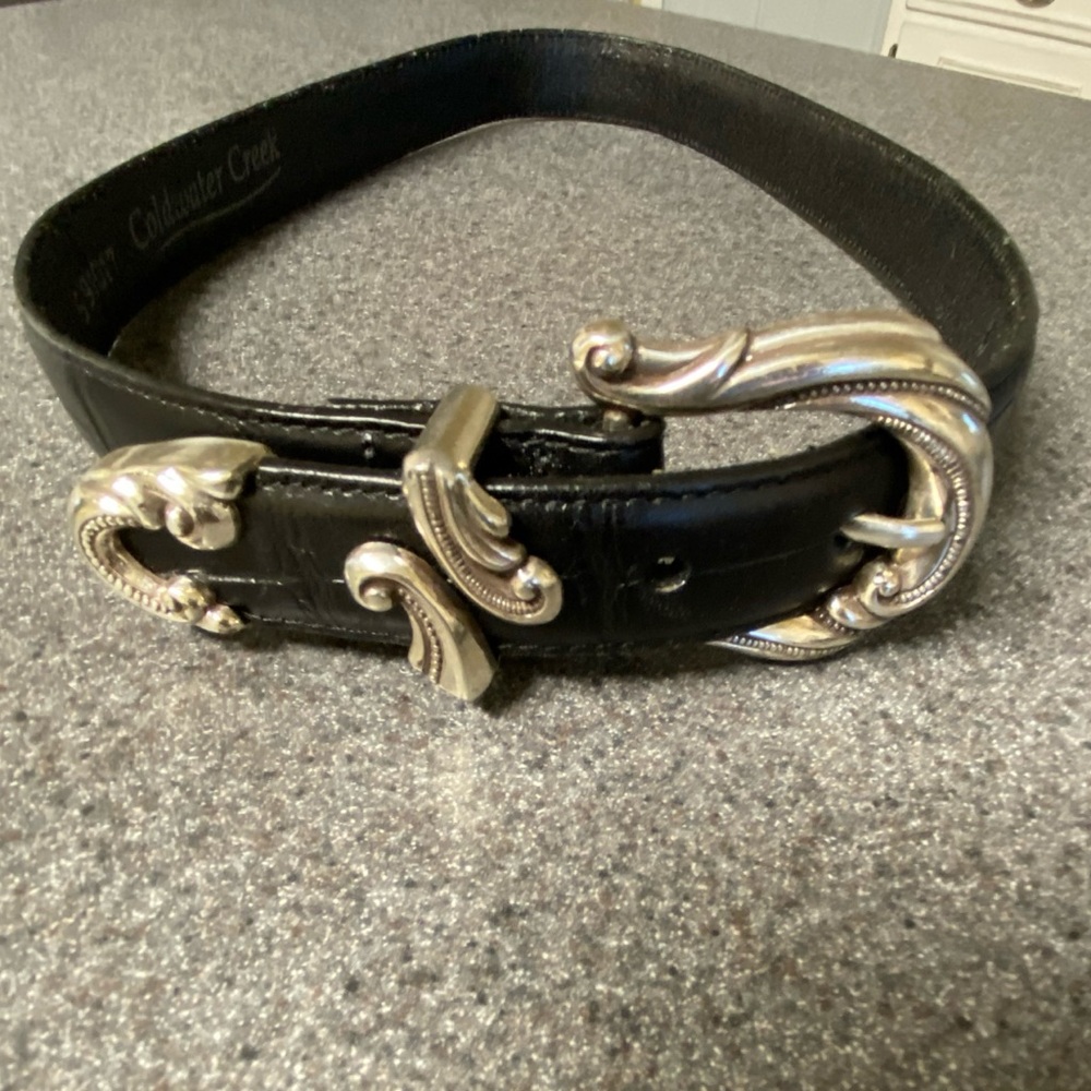 Coldwater Creek Black Leather Belt